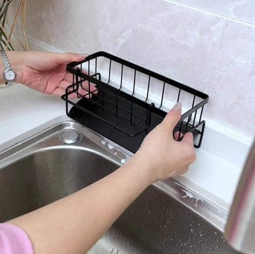 Kitchen & Bathroom Draining Rack & Sponge Holder – Rust-Resistant Storage Organizer