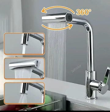 Waterfall Kitchen Faucet 4 in 1 – Pull-Out Sprayer